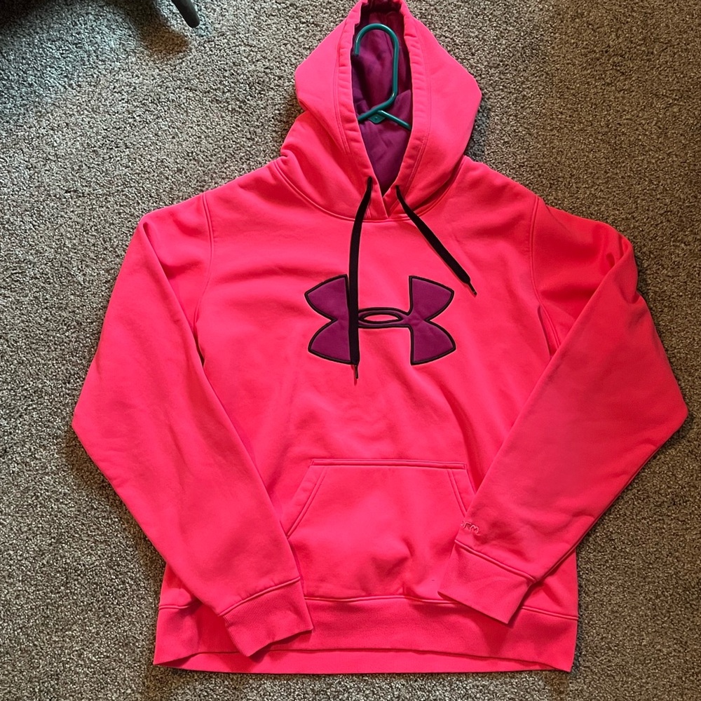 Under Armour Hot Pink and Purple Logo Hoodie